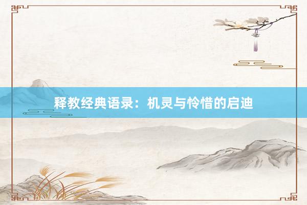 释教经典语录：机灵与怜惜的启迪